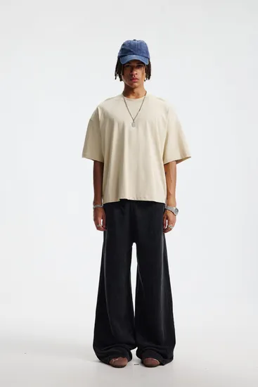 Premium Cotton Blank Oversized Tee Support Custom Logo Print Bulk Wholesale Order