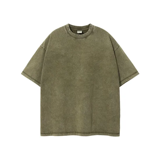 Breathable Thick Pure Cotton Vintage Washed Top Make Custom Brand Logo DTG Embroidery Wholesale Service
