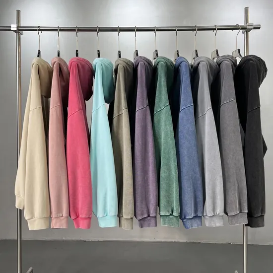 Solid Blank Washed Cotton Full Zip Hoodie Custom Logo Dtf Bulk Distributor Supply