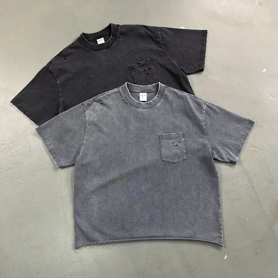 Premium Vintage Washed Cotton Blank Tee Fits Custom Embroidery and Direct-to-Garment Printing Process