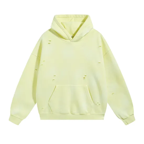 Spray Monkey Wash Distressed Fleece Hoodie Custom Logo Embroidery Dtf Bulk Wholesale