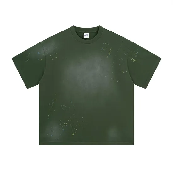 Blank Distressed Splash Print Cotton T-Shirt Accept Custom Design DTG Print for Global Bulk Buyers