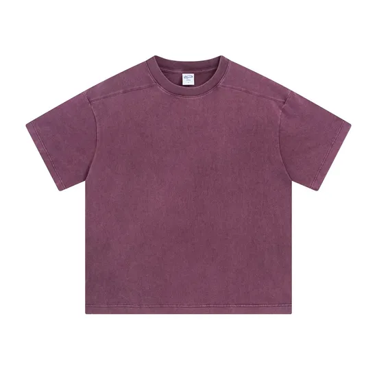 Solid Color Washed Cotton T-Shirt Supports Custom Logo Embroidery DTG Bulk Orders