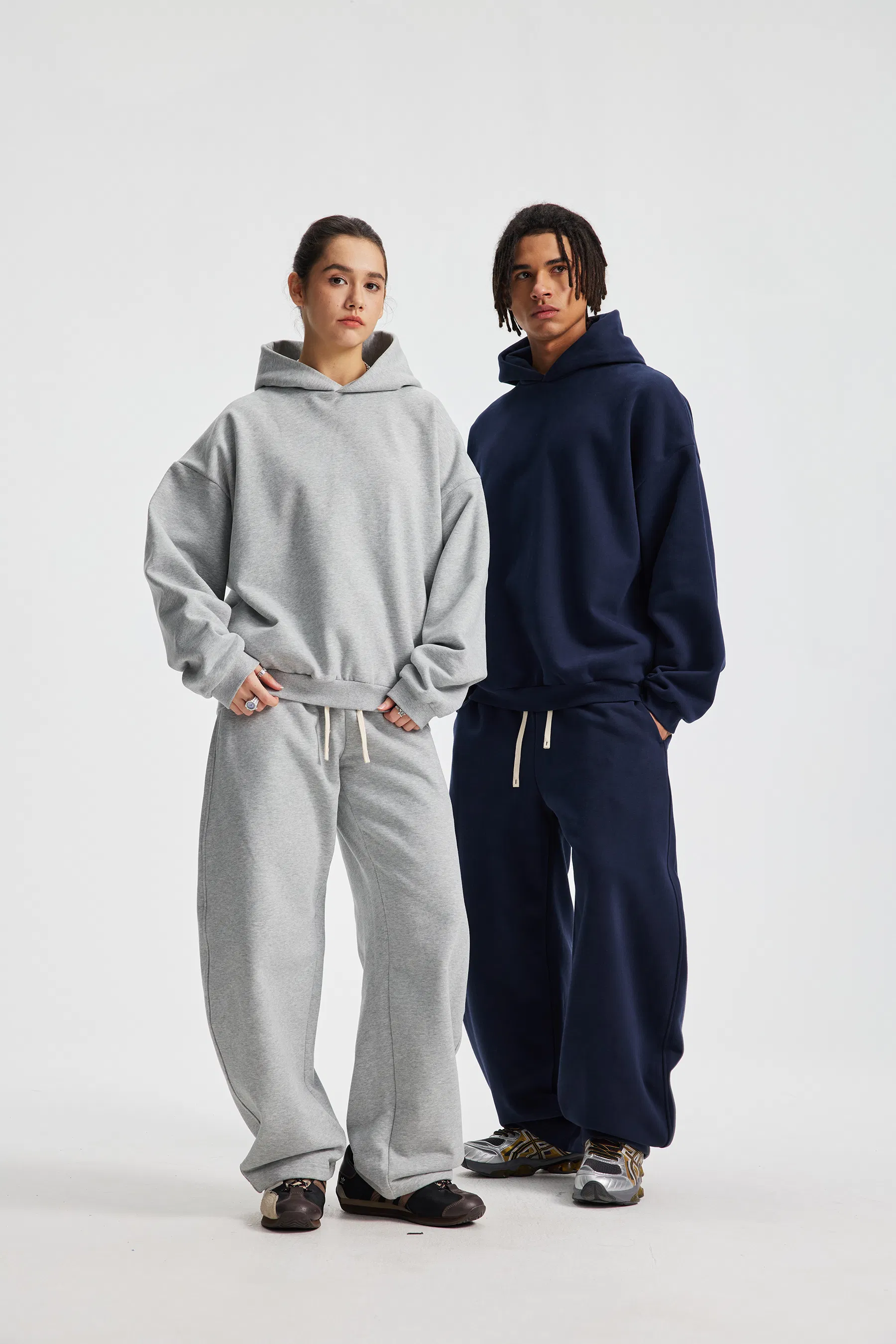 Classic Loose Drop Shoulder Cotton Hoodie Custom Logo Wholesale for Clothing Brands