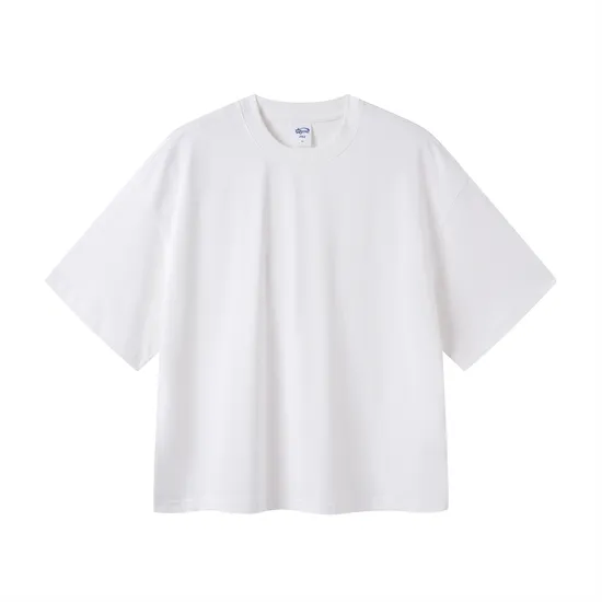 Drop Shoulder Unisex Casual Pure Cotton Tee Custom Art Embroidery DTG Large Quantity Wholesale Supply