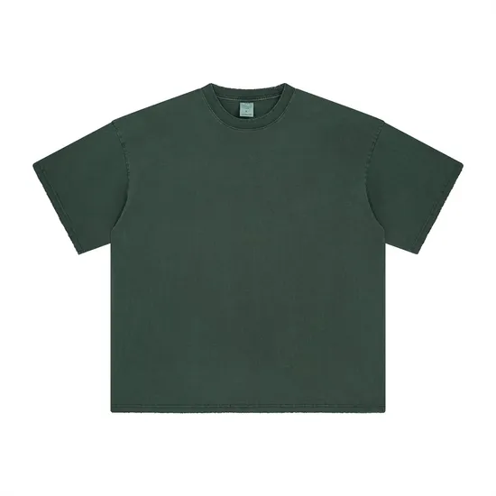 Classic Distressed Raw Edge Cotton Tee Custom Graphic DTG Embroidery Apparel Bulk OEM Supplier Service