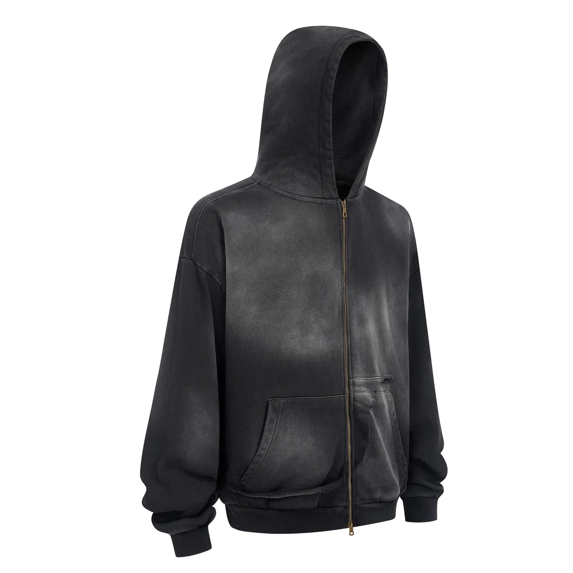 Vintage Sun Faded Zip up Hoodie Personal Custom Logo Factory Direct Bulk Sale