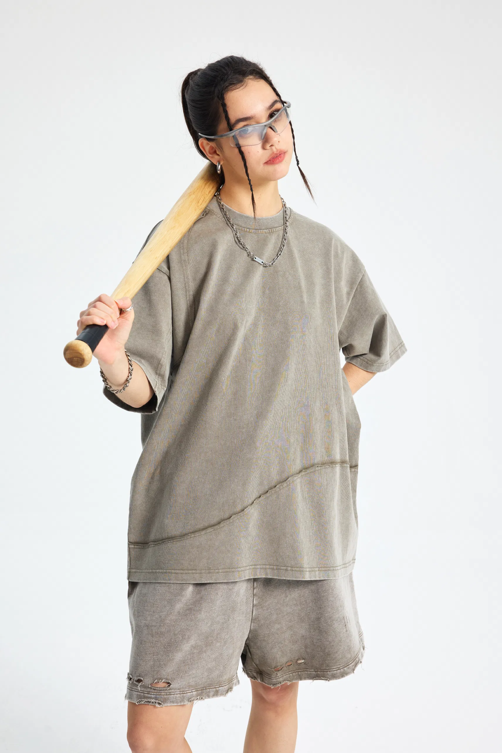 Oversized Cotton Blank T-Shirt Supports Custom Logo Embroidery DTG Printing Batch Custom