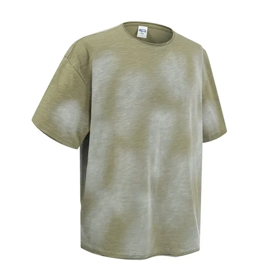 High-Quality Tie-Dye Washed Cotton Blank T-Shirt Bulk Wholesale for Custom Embroidery and Printing Business