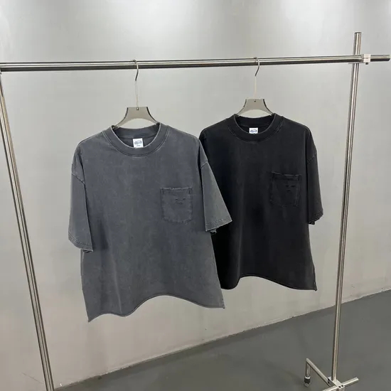 Vintage Blank Pocket T-Shirt Accepts Custom Design DTG Print for Global Bulk Clothing Buyers