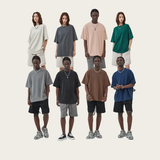 Unisex Hip Hop Loose Washed Cotton T-Shirt Accept Brand Custom for Global Clothing Wholesalers