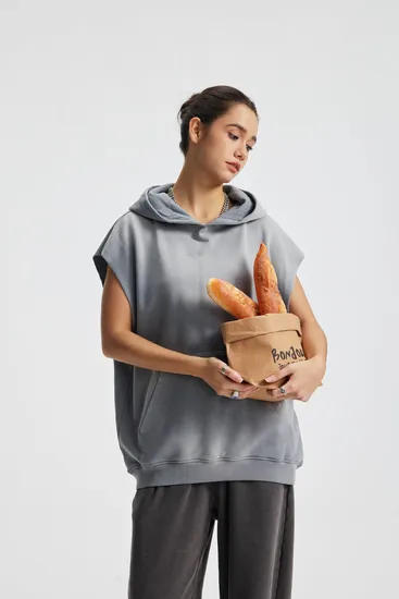 Unisex Oversized Sleeveless Hoodie Personal Custom Logo Factory Direct Bulk Sale