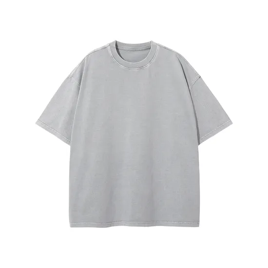 Drop Shoulder Unisex Loose Pure Cotton Tee Custom Art Embroidery DTG Large Quantity Wholesale Supply
