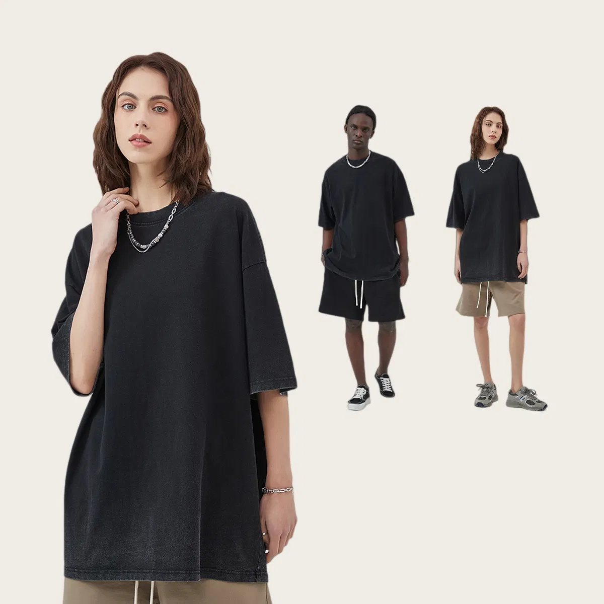 Cotton Oversized Blank T-Shirt Supports Custom Logo Embroidery DTG Bulk Orders