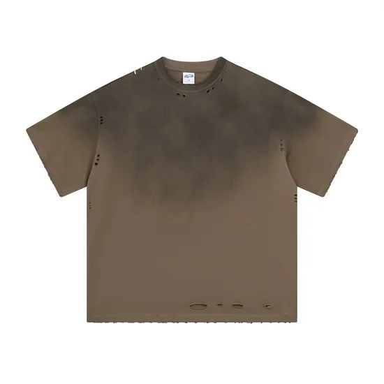Oversized Vintage Distressed Cotton Blank T-Shirt Supports Custom Logo Embroidery DTG Printing Bulk Orders