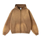 Fleece Lined Spray Wash Zip Hoodie Raw Edge Custom Logo Embroidery Bulk Wholesale Supply