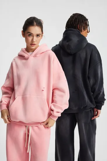 Multi-Color Heavyweight Spray Washed Hoodie Custom Logo Bulk Apparel Order