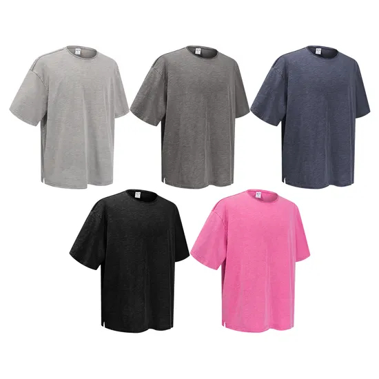 Blank Solid Color Cotton T-Shirt Accept Custom Design DTG Print for Global Bulk Clothing Buyers