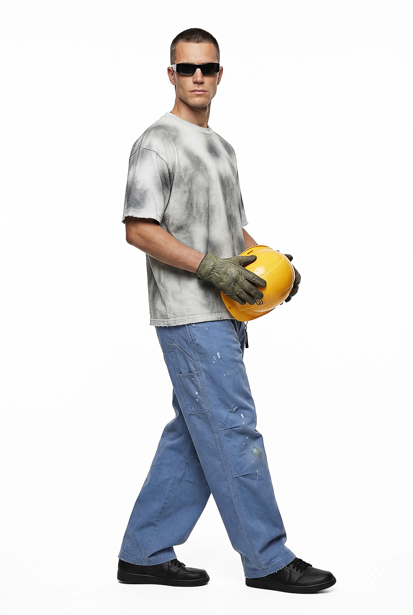 Cloud Tie-Dye Washed Cotton T-Shirt Allows Small Batch Custom Logo Embroidery and DTG Service