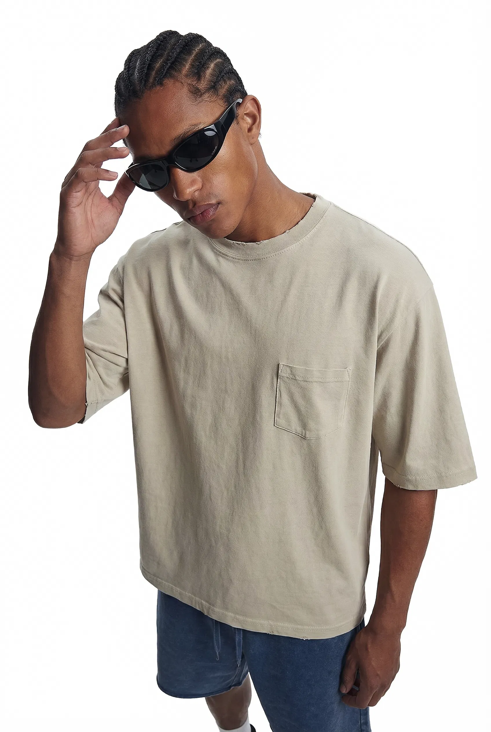 Breathable Pure Cotton Minimal Pocket T-Shirts Make Custom Brand Logo DTG Embroidery Wholesale Service
