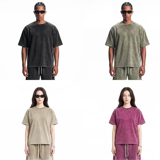 Classic Plain Retro Cotton Tee Custom Graphic DTG Embroidery Apparel Bulk OEM Supplier Service